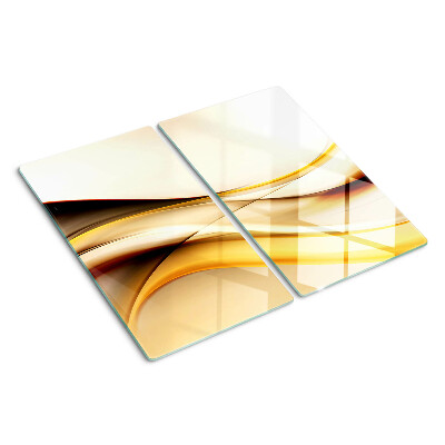 Tábua para corte Ondas abstratas em tons de dourado