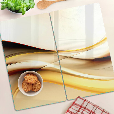 Tábua para corte Ondas abstratas em tons de dourado