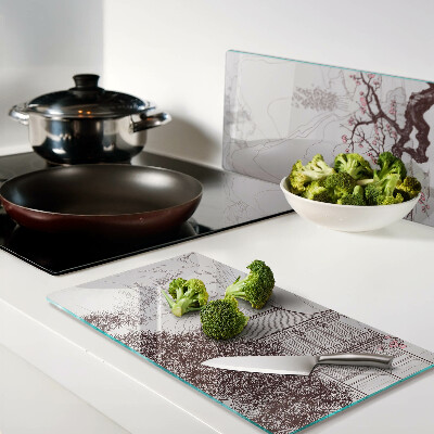 Tábua para cozinha Paisagem montanhosa com árvores floridas