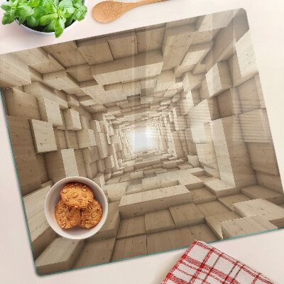 Tábua para corte O interior do túnel de madeira