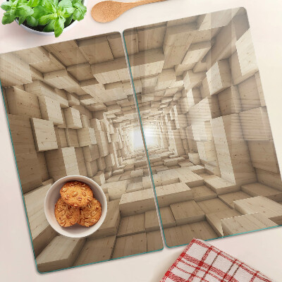 Tábua para corte O interior do túnel de madeira