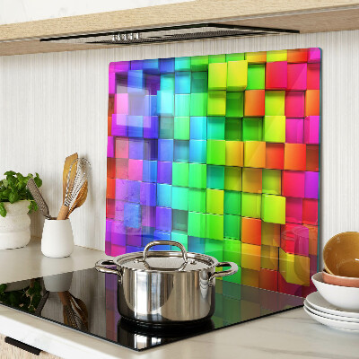 Tábua para corte Quadrados de arco-íris em um mosaico