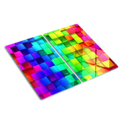Tábua para corte Quadrados de arco-íris em um mosaico