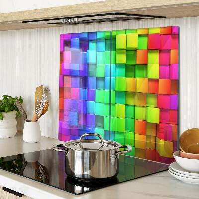 Tábua para corte Quadrados de arco-íris em um mosaico