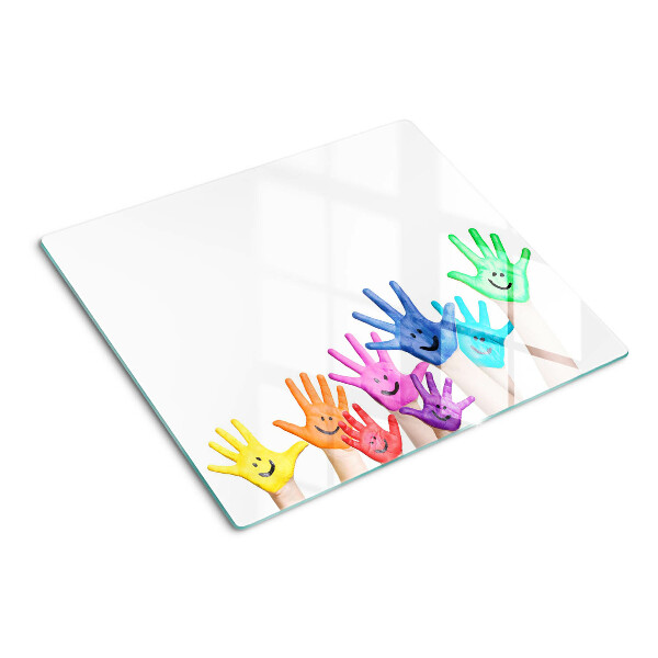 Tábua para cozinha Mãos coloridas sorridentes