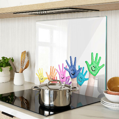 Tábua para cozinha Mãos coloridas sorridentes
