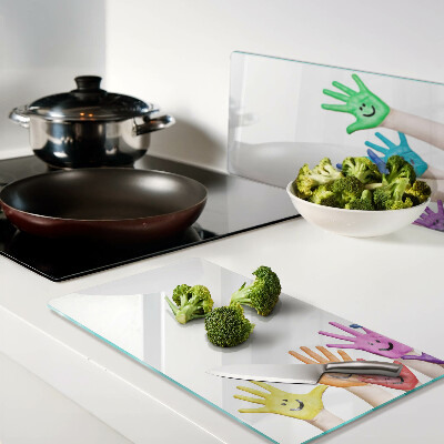 Tábua para cozinha Mãos coloridas sorridentes