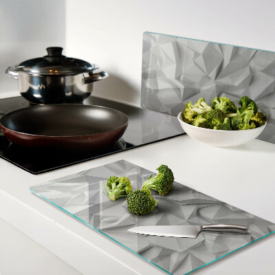 Tábua para corte Padrão 3D abstrato em tons de cinza