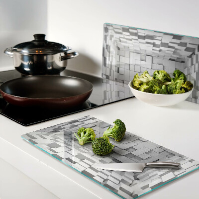 Tábua para corte Mosaico cinza e branco