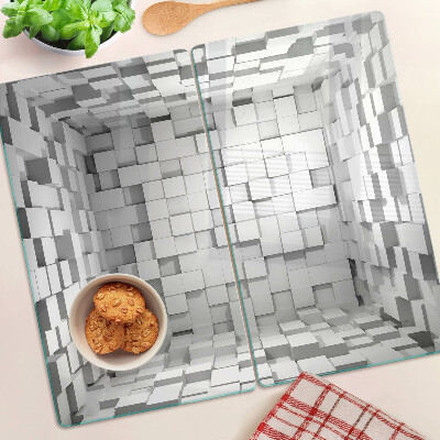 Tábua para corte Mosaico cinza e branco