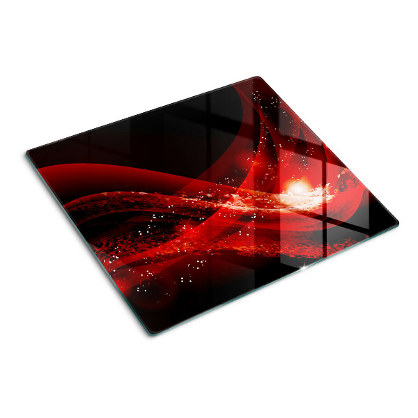 Tábua para cozinha Ondas vermelhas com efeito de luz