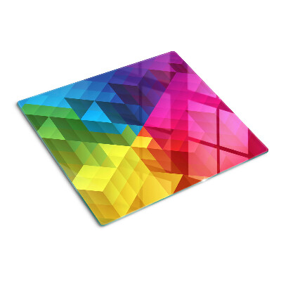 Tábua para cozinha Geometria colorida em triângulos