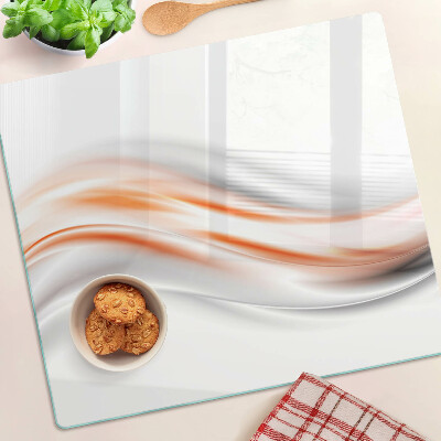 Tábua para cozinha Ondas em tons de laranja e cinza