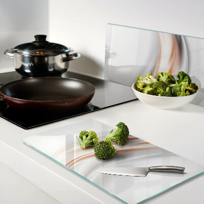 Tábua para cozinha Ondas em tons de laranja e cinza