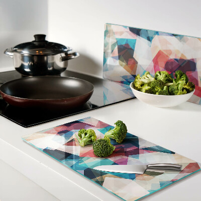 Tábua para cozinha Geometrias abstratas em cores pastel