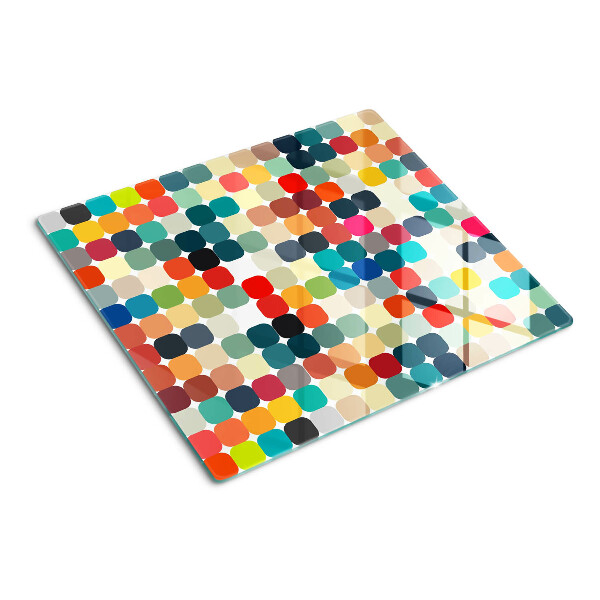 Tábua para cozinha Círculos coloridos em uma grade