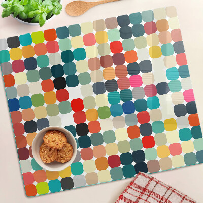 Tábua para cozinha Círculos coloridos em uma grade