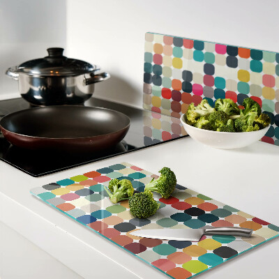 Tábua para cozinha Círculos coloridos em uma grade