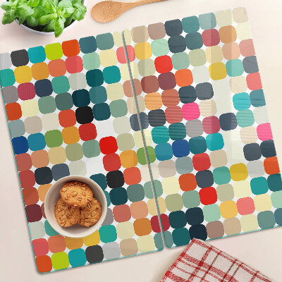 Tábua para cozinha Círculos coloridos em uma grade