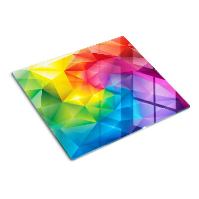 Tábua para cozinha Geometria colorida em tons do arco-íris