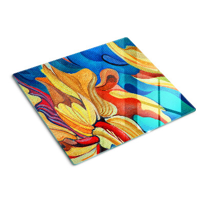 Tábua para corte Flores coloridas em um fundo abstrato