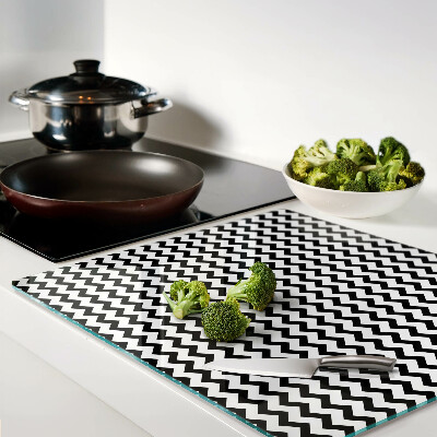 Tábua para cozinha Ziguezagues em preto e branco