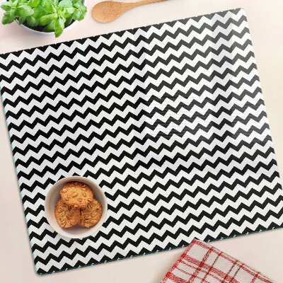 Tábua para cozinha Ziguezagues em preto e branco