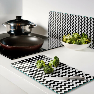 Tábua para cozinha Ziguezagues em preto e branco