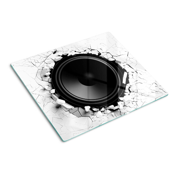 Tábua para corte Alto-falante em uma parede quebrada