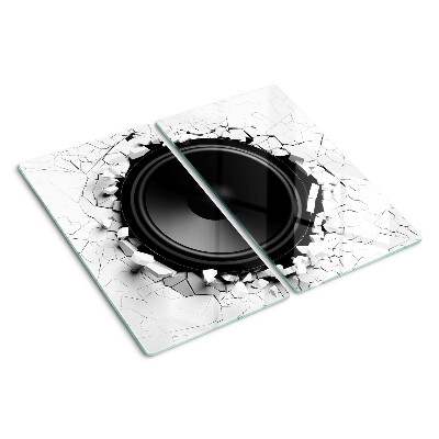 Tábua para corte Alto-falante em uma parede quebrada