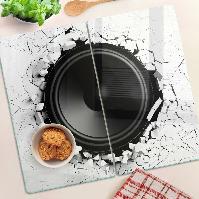 Tábua para corte Alto-falante em uma parede quebrada