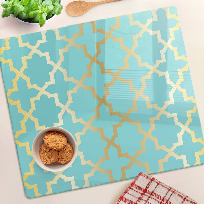 Tábua para corte Motivo arabesco em tons de azul