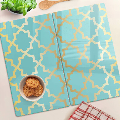 Tábua para corte Motivo arabesco em tons de azul