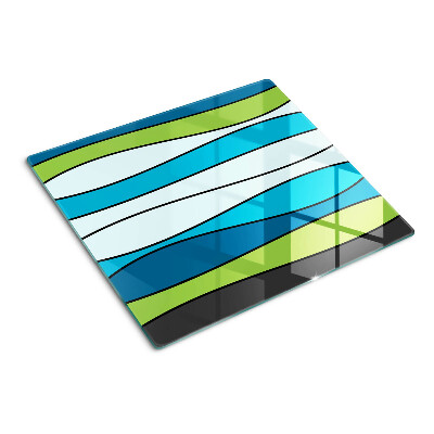 Tábua para cozinha Ondas em tons de azul e verde