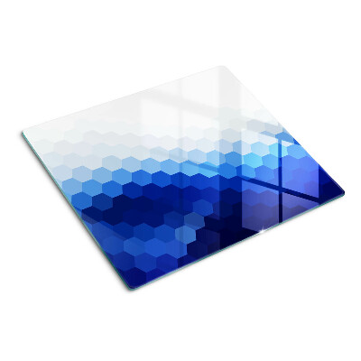 Tábua para corte Hexágonos azuis em gradientes