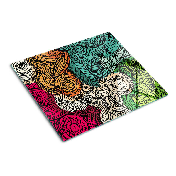 Tábua para cozinha Motivo de mandala com padrões coloridos