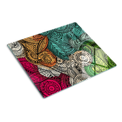 Tábua para cozinha Motivo de mandala com padrões coloridos
