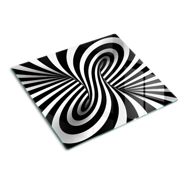 Tábua para cozinha Padrão espiral preto e branco