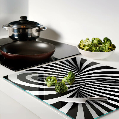 Tábua para cozinha Padrão espiral preto e branco