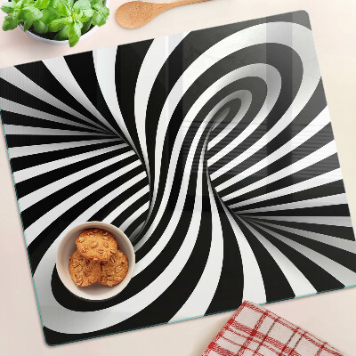 Tábua para cozinha Padrão espiral preto e branco