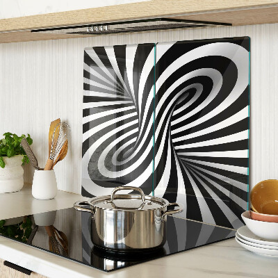 Tábua para cozinha Padrão espiral preto e branco
