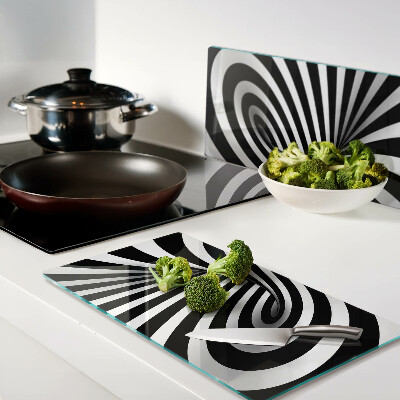 Tábua para cozinha Padrão espiral preto e branco