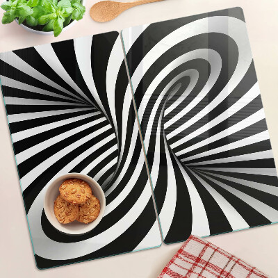 Tábua para cozinha Padrão espiral preto e branco