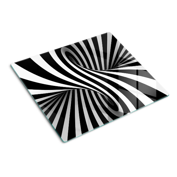 Tábua para corte Padrão espiral em preto e branco