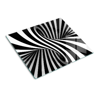 Tábua para corte Padrão espiral em preto e branco
