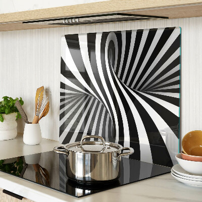 Tábua para corte Padrão espiral em preto e branco