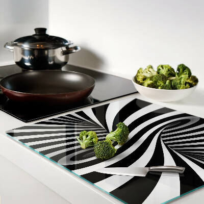 Tábua para corte Padrão espiral em preto e branco