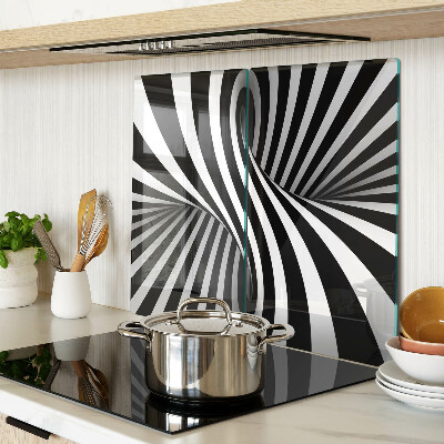 Tábua para corte Padrão espiral em preto e branco