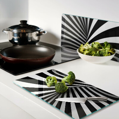 Tábua para corte Padrão espiral em preto e branco