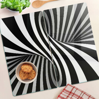 Tábua para corte Padrão espiral em preto e branco